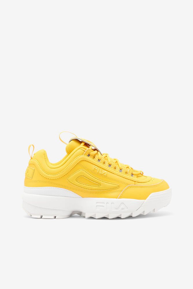 Fila Disruptor 2 Premium Yellow Sneakers Womens - NZ 93105-JRNG